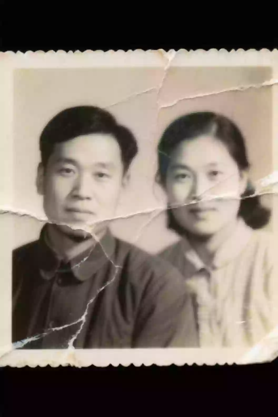 Old family photo before restoration